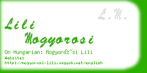 lili mogyorosi business card